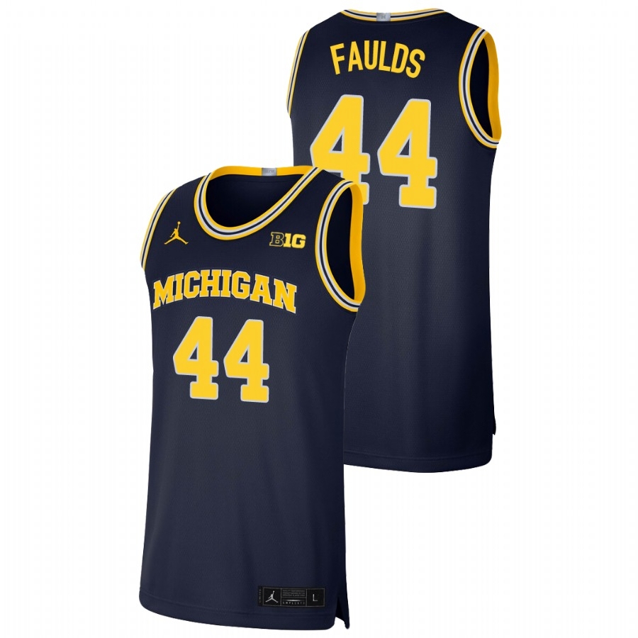 Michigan Wolverines Men's NCAA Jaron Faulds #44 Navy Limited College Basketball Jersey DVQ3149XN